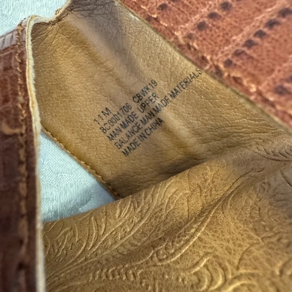 B.O.C. BOC Size 11M Nara Brown Embossed Wedge Sandal Comfort‎ Shoe